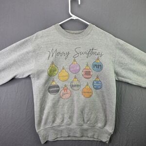 Smart Blanks Merry Swiftmas Sweatshirt Womens Small Gray Good Eras Tour Holiday